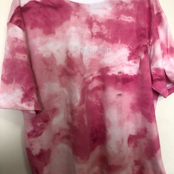 Womens CALVIN KLEIN Tye Dye TShirt Relaxed Fit , size LG - Picture 3 of 9